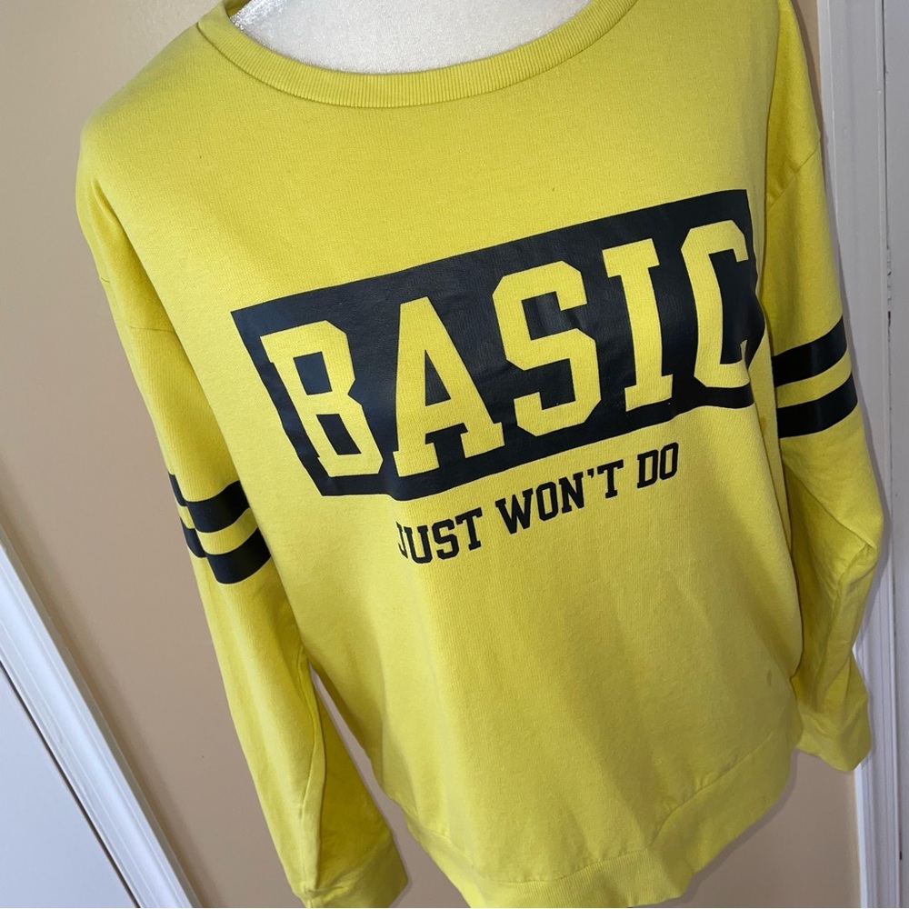 Basic Just Won’t Do Yellow Sweatshirt - image 5